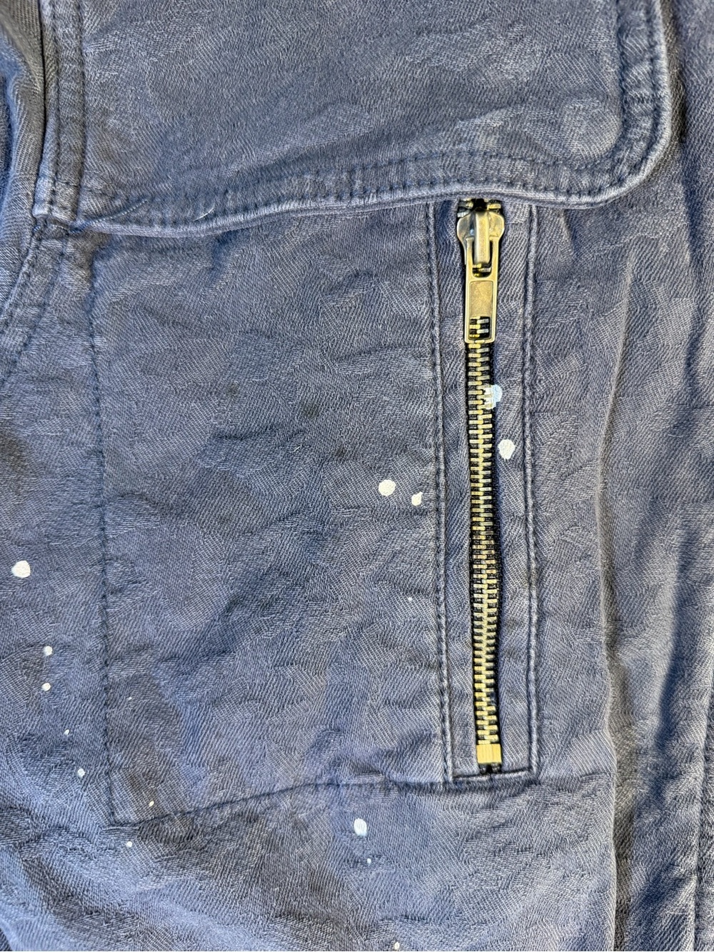 Free People Navy Blue Utility Military Jacket with Cargo Drawstring Small - Picture 8 of 15